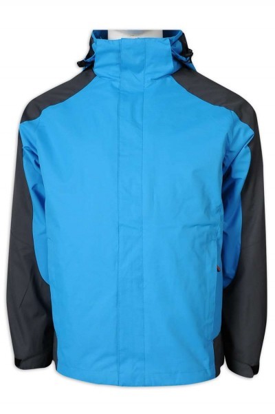 SKJ027 custom windbreaker detachable two-piece jacket with adjustable waterproof hem hook and loop breathable mesh windbreaker manufacturer side view